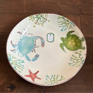 Papart Crab Marine Ceramic Pasta Serving Bowl Hand Painted Turkey